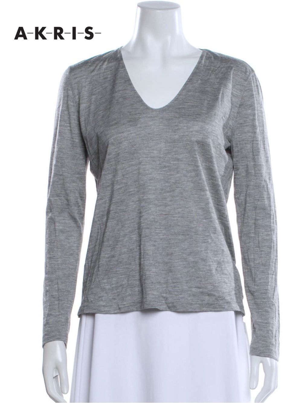 AKRIS Cashmere/Silk V-Neck Pullover